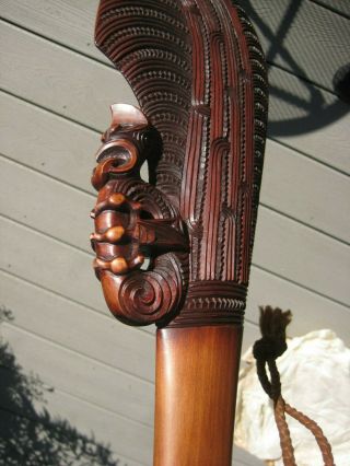 Zealand Maori War Club (Patu) Hand Carved Native Wood - 1974 Rotorua NZ 3