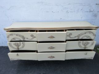 French Carved Bombay Bombee Painted Long Dresser with Gold Highlight 9581 2