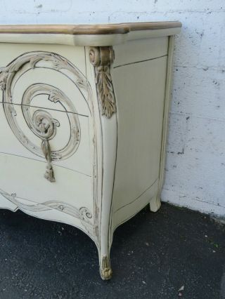 French Carved Bombay Bombee Painted Long Dresser with Gold Highlight 9581 5