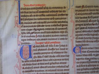 ,  Rare,  Wonderful Latin Vellum Manuscript Medieval Bible England 1260 2