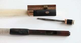 old french violin bow C.  Thomassin a Paris gold mounted ca.  1910,  certificate 11