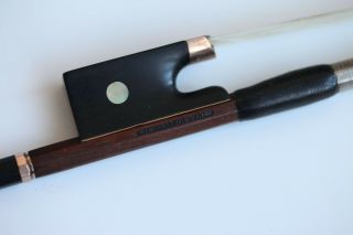 Old French Violin Bow C.  Thomassin A Paris Gold Mounted Ca.  1910,  Certificate