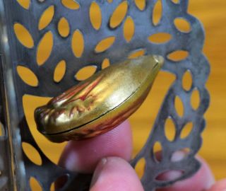 Vintage Steel Tree Of Life Tin Bird Primitive Jewelry Earring Holder Folk Art 5