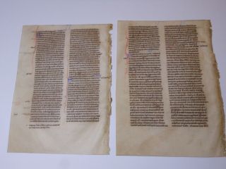,  Rare,  2 consecutive Latin Vellum Manuscripts Medieval Bible England 1260 2
