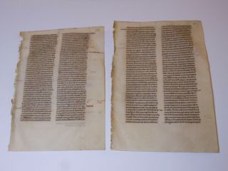 ,  Rare,  2 consecutive Latin Vellum Manuscripts Medieval Bible England 1260 3