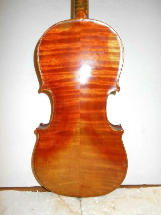 Old Vintage Antique " Ruggeri " 2 Pc.  Curly Maple Back Full Size Violin - Nr