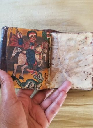 Antique Ethiopian Bible Psalms Coptic Manuscript Handwritten in Ge ' ez on Vellum 3