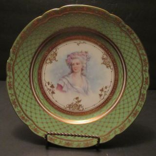 Ambrosius Lann H.  P.  Portrait Plate Princesse De Lamballe Heavily Gilded & Beaded