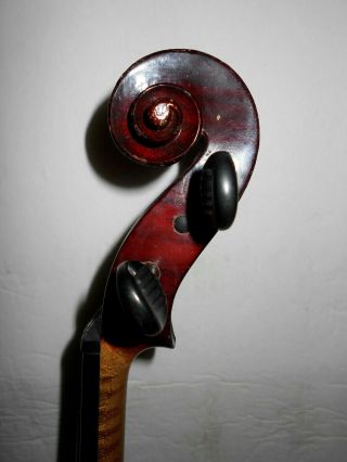 Vintage Antique Old German 2 Pc.  Curly Maple Back Full Size Violin 10