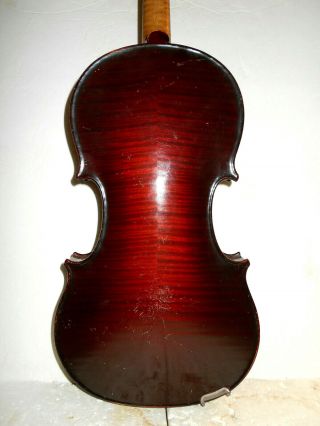 Vintage Antique Old German 2 Pc.  Curly Maple Back Full Size Violin