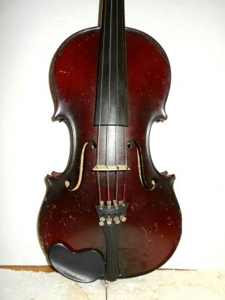 Vintage Antique Old German 2 Pc.  Curly Maple Back Full Size Violin 2