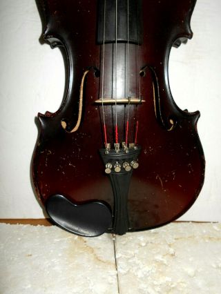 Vintage Antique Old German 2 Pc.  Curly Maple Back Full Size Violin 4