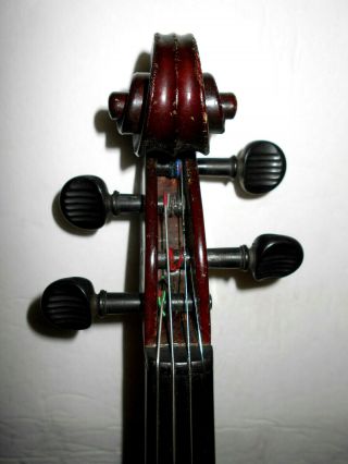 Vintage Antique Old German 2 Pc.  Curly Maple Back Full Size Violin 8