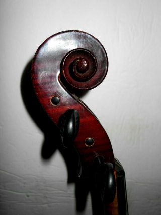 Vintage Antique Old German 2 Pc.  Curly Maple Back Full Size Violin 9