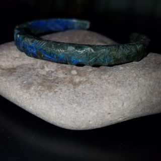 Rare Medieval Viking Era Dagaz Decorated Bronze Bracelet