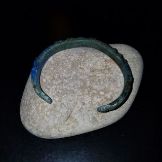 Rare Medieval Viking Era Dagaz Decorated Bronze Bracelet 2