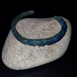 Rare Medieval Viking Era Dagaz Decorated Bronze Bracelet 3