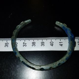 Rare Medieval Viking Era Dagaz Decorated Bronze Bracelet 5