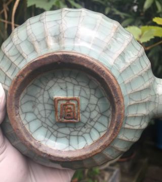 A LARGE Antique Chinese Celadon Song Ru Kiln Porcelain TEAPOT 11