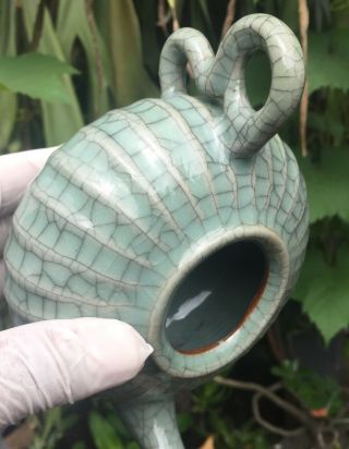 A LARGE Antique Chinese Celadon Song Ru Kiln Porcelain TEAPOT 8
