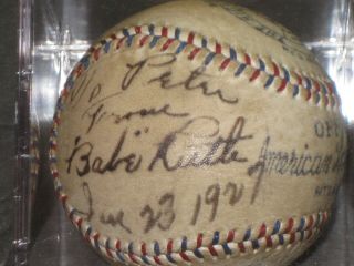 BABE RUTH Signed Baseball American League Reach Ball (RP) READ LISTING 3