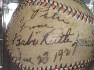 BABE RUTH Signed Baseball American League Reach Ball (RP) READ LISTING 4