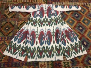 Uzbek Vintage Handmade Robe Dress Chapan Jacket Coat Ikkat Chapan Cotton Best