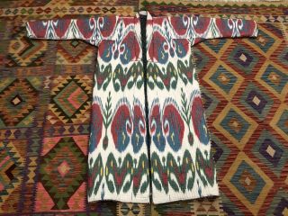 Uzbek Vintage Handmade Robe Dress chapan jacket coat Ikkat Chapan Cotton Best 2