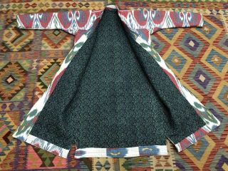 Uzbek Vintage Handmade Robe Dress chapan jacket coat Ikkat Chapan Cotton Best 4