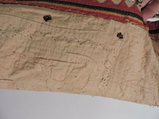 ANTIQUE 19TH C HAND SEWN ETHNIC TEXTILE WITH ELABORATE BEADWORK PANEL TOP 5