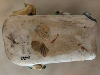 Old Antique Chinese Painted Ceramic Wall Pocket Vase Signed 4