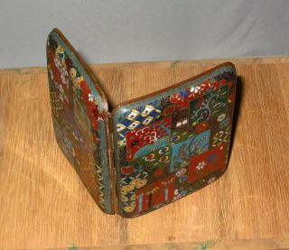 Fine Antique Meiji Japanese Cloisonne Enamel Cigarette or Card Case Box - RARE 2