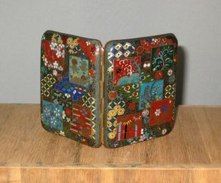 Fine Antique Meiji Japanese Cloisonne Enamel Cigarette or Card Case Box - RARE 3