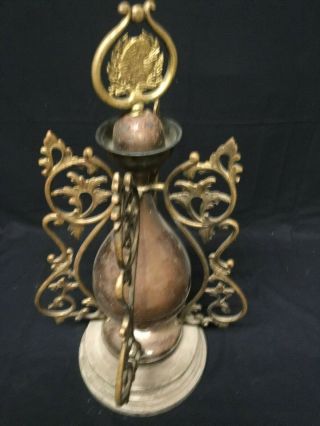 Antique Copper and Brass Wood Burning Stove Ornate Finial 2
