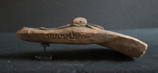 CROCODILE HEAD FROM ONE KIDS CANOE OLD AUTHENTIC 2