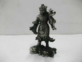 Silver Buddha statue.  130g/ 4.  58oz.  Japanese Antique 9
