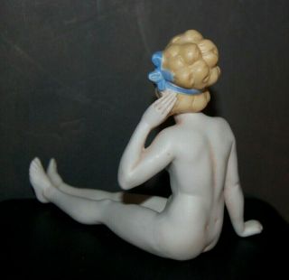 Fine Antique German Bathing Beauty Bisque Nude Doll Figurine 4 