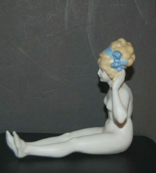 Fine Antique German Bathing Beauty Bisque Nude Doll Figurine 4 