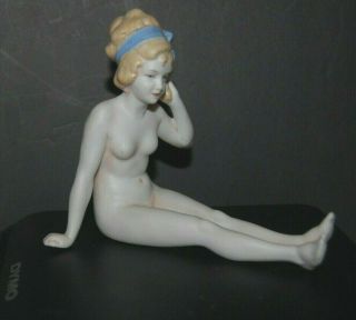 Fine Antique German Bathing Beauty Bisque Nude Doll Figurine 4 