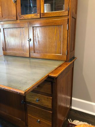 Antique Hoosier Oak Kitchen Cabinet 3