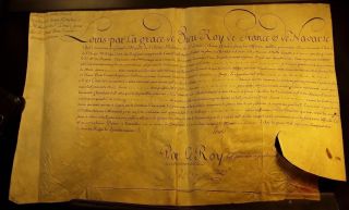 King Louis Xv Autograph - Pension Certificate In The Order Of Saint Louis - 1756