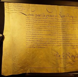KING LOUIS XV AUTOGRAPH - PENSION CERTIFICATE in the ORDER of SAINT LOUIS - 1756 3