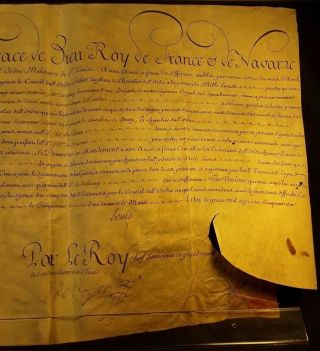 KING LOUIS XV AUTOGRAPH - PENSION CERTIFICATE in the ORDER of SAINT LOUIS - 1756 6