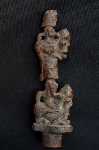 Old Carved Stopper of Medicine Container - Batak,  Toba,  Sumatra - Indonesia 8