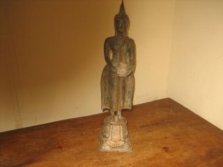Thailand Standing Buddha Statue Holding Alms Bowl Wednesday14.  5  Tall
