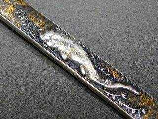 SIGNED KOGATANA w Silver Catfish KOZUKA 19thC Japanese Antique Edo 2