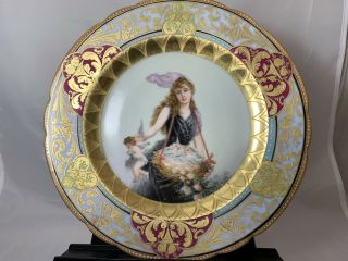 Royal Vienna Hand Painted Antique Plate 9.  5 " Diameter