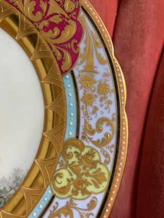 Royal Vienna Hand Painted Antique Plate 9.  5 