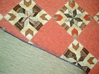 ANTIQUE VINTAGE LATE 1800S PRIMITIVE CROSS & CROWN FOLK - ART PATCHWORK QUILT WOW 4