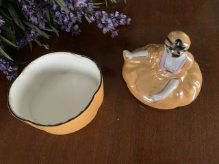 Art Deco Figural Powder Luster Bowl - Noritake Nippon Japan Flapper Girl 11